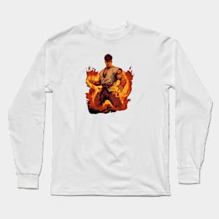 Ryu Street Fighter Design Long Sleeve T-Shirt